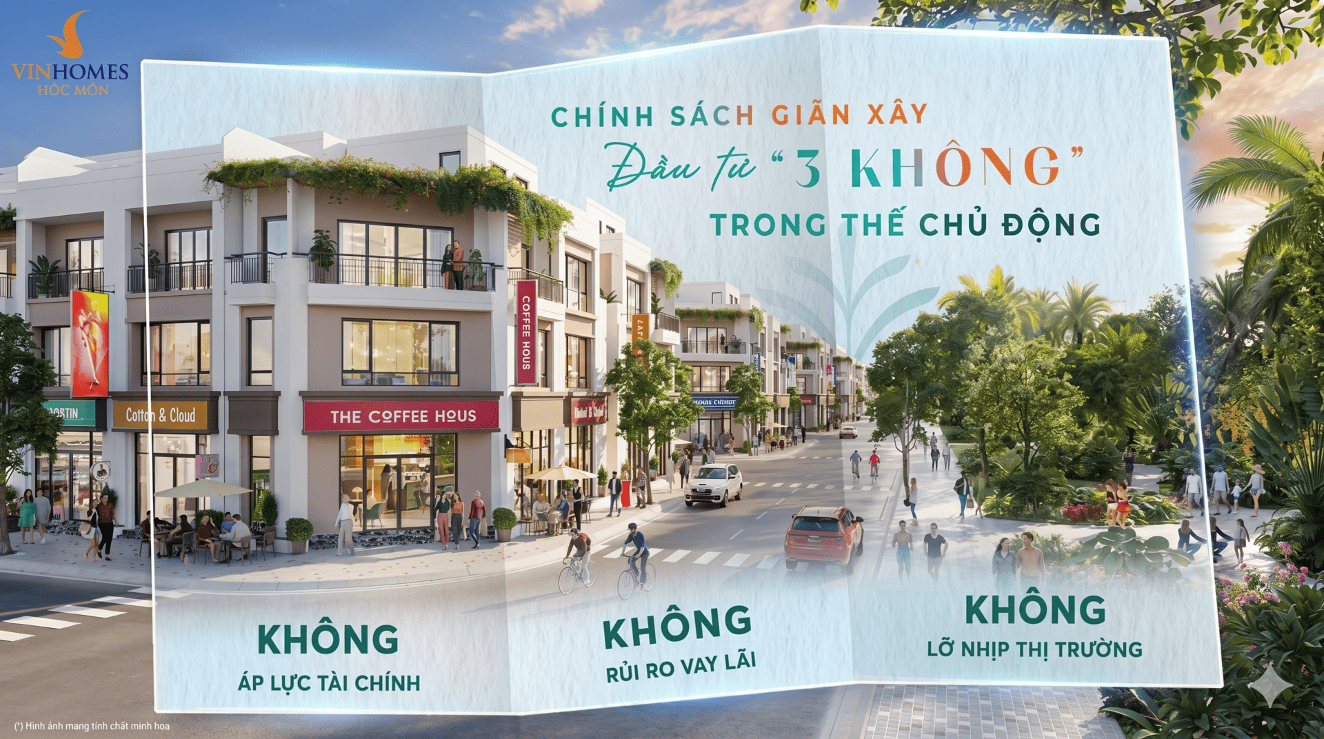 Chính sách 3 Không ưu việt giúp nhà đầu tư chủ động tài chính, loại bỏ rủi ro vay lãi và áp lực thanh toán khi sở hữu Vinhomes Saigon Park.
