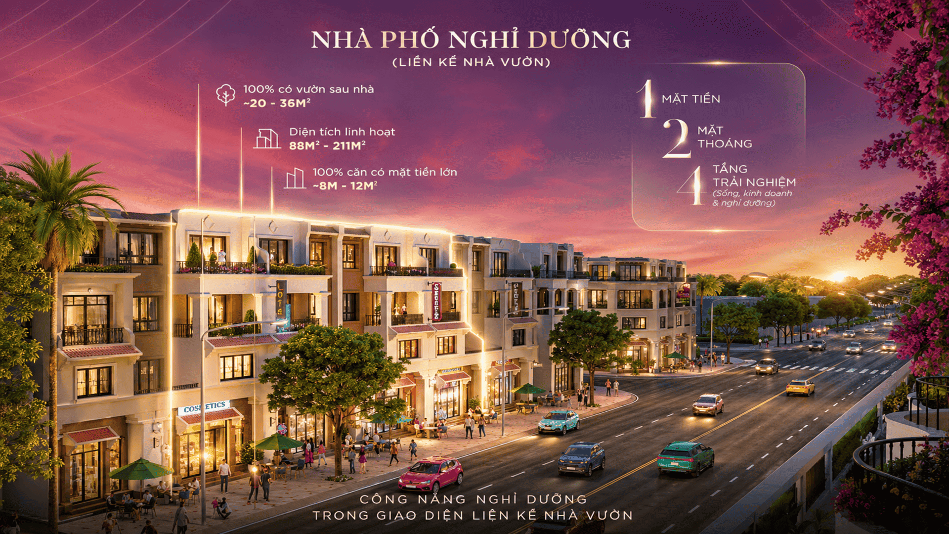 Nhà phố liền kề mang phong cách kiến trúc đương đại với đường nét tinh tế, tạo nên không gian sống năng động và đẳng cấp.